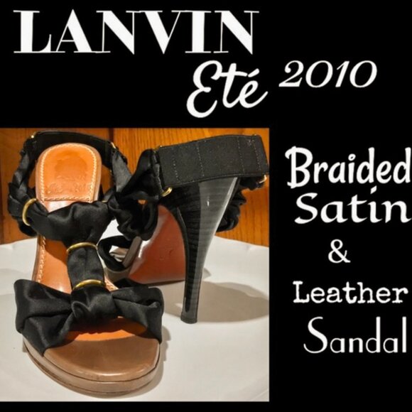 Lanvin Shoes - ⭐️HP⭐️LANVIN▪️Eté 2010 Black & Brown Braided Satin & Leather Sandal Heels